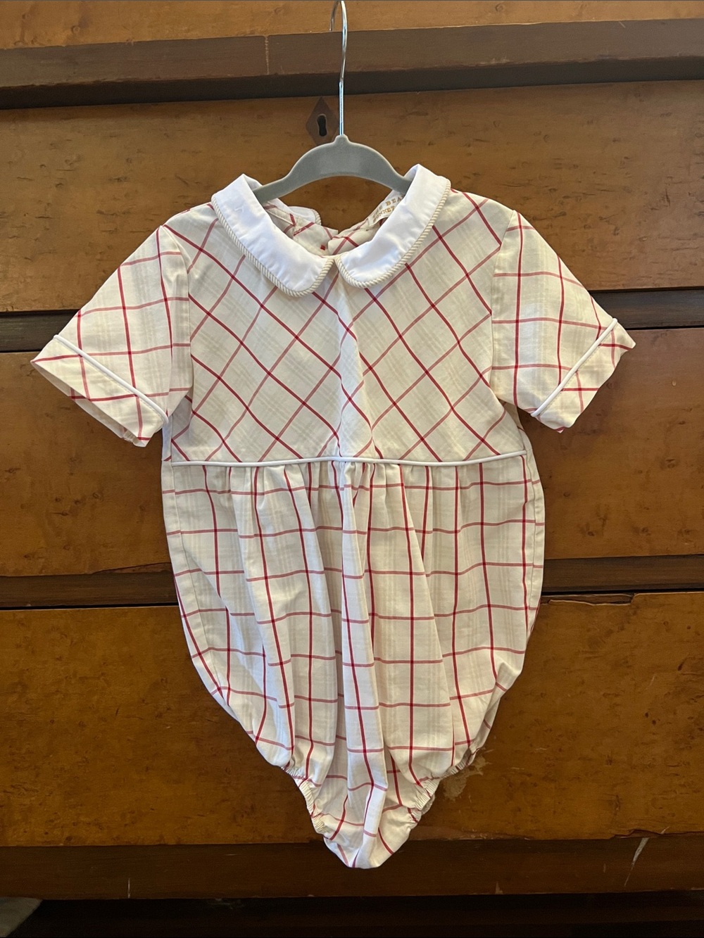 The Beaufort Bonnet Company Cream Dress with Pink Windowpane